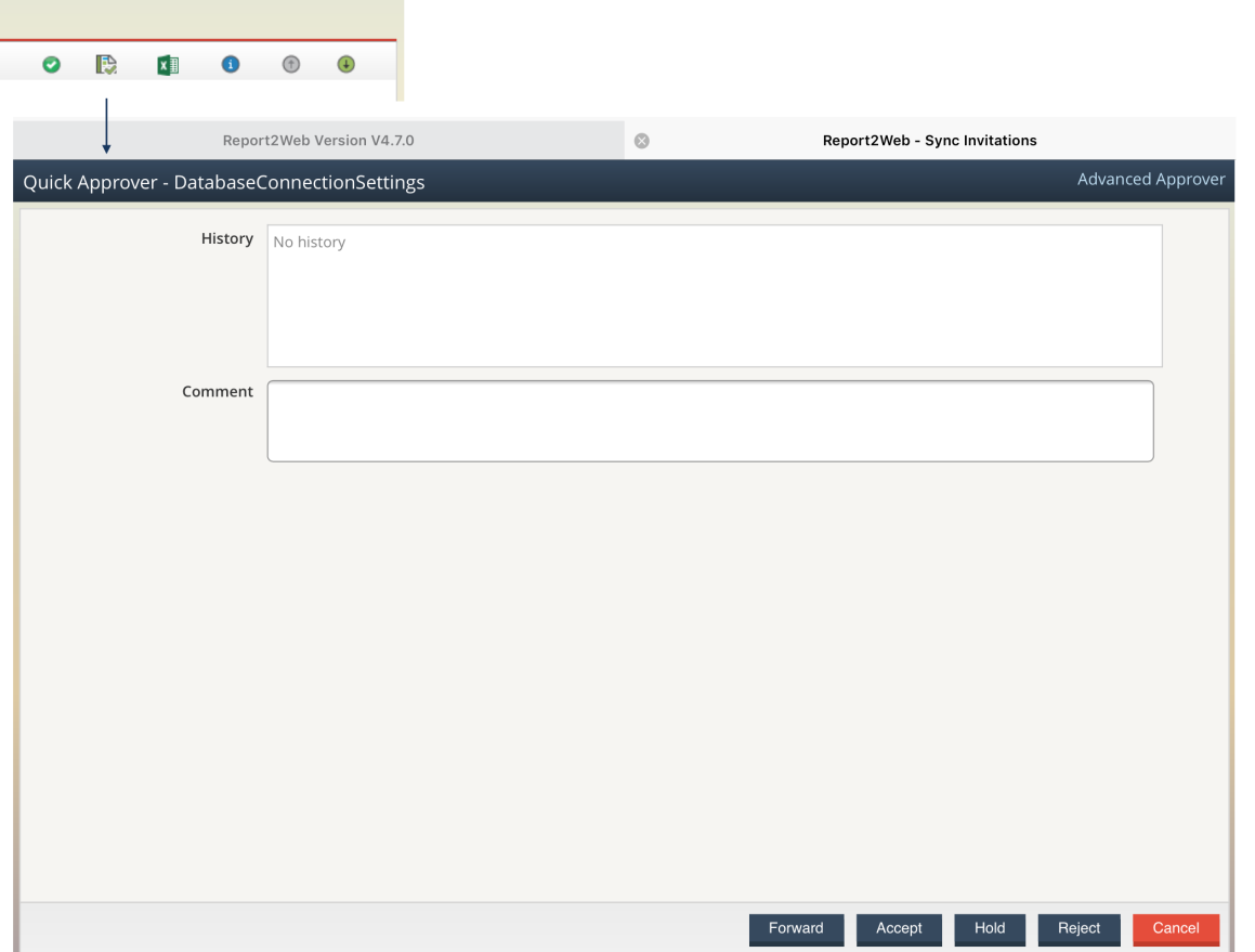 Screenshot of the Quick Approver dialog.